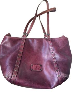 PATRICIA NASH Benvenuto Smooth Leather Large Tote Oxblood